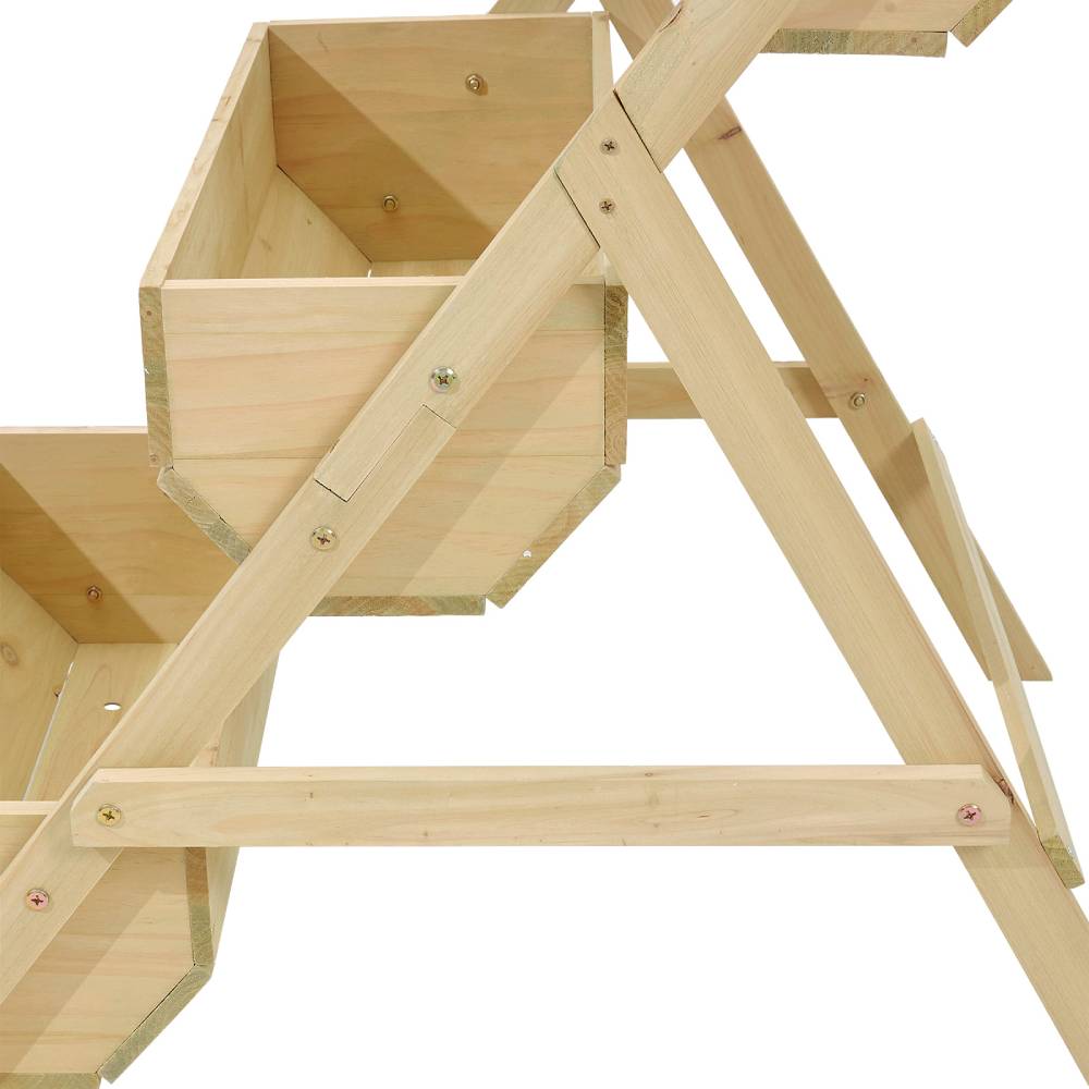 3-tier Wooden Planter Box With Drainage Holes | Natural