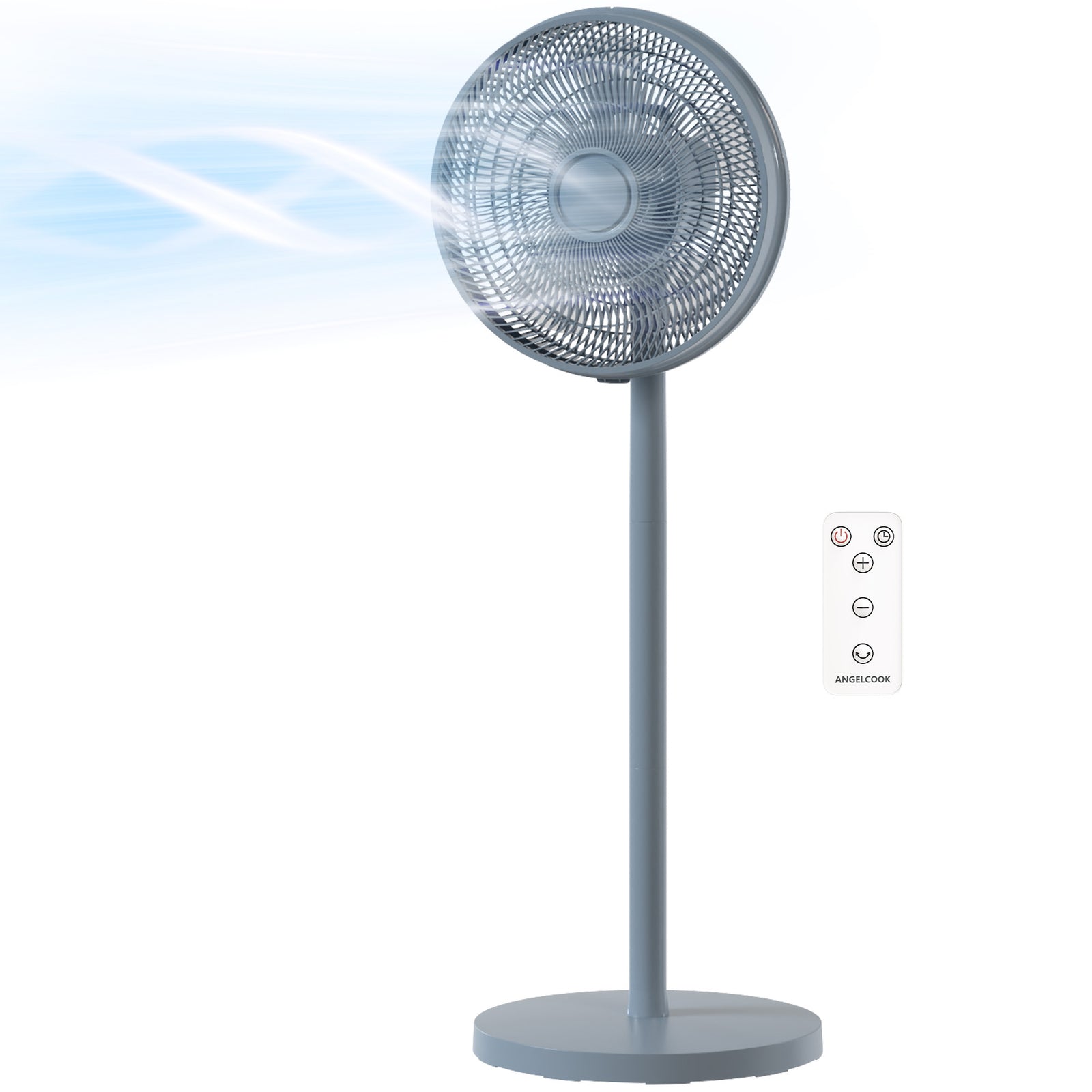 40 Cm Standing Pedestal Fan, Quiet Electric Cooling Floor Fan | Grey
