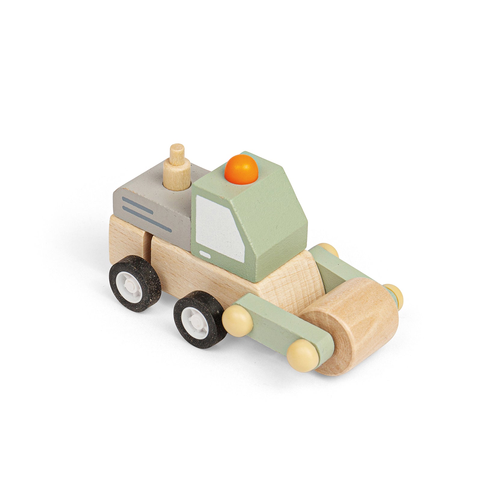 Wooden Wind-up Trucks (Mixer, Roller)