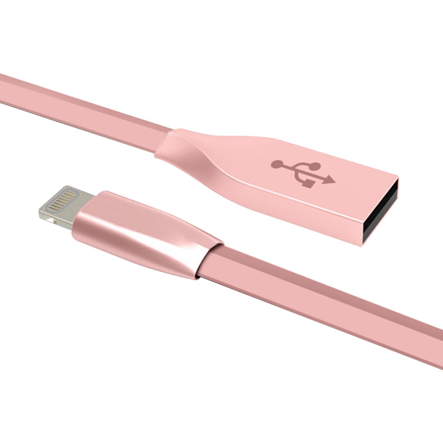 Spring Zinc Alloy Lightning To Usb Sync And Charge Cable 1 Meter | Rose Gold