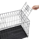 Wire Dog Crate With 2 Doors And Tray | Small | Black