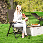 Outdoor Folding Rattan Chair, Dining Chair | Set of 1 | Brown