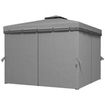 3 X 3(m) Garden Gazebo Shelter Party Tent With 2 Tier Roof | Light Slate Grey