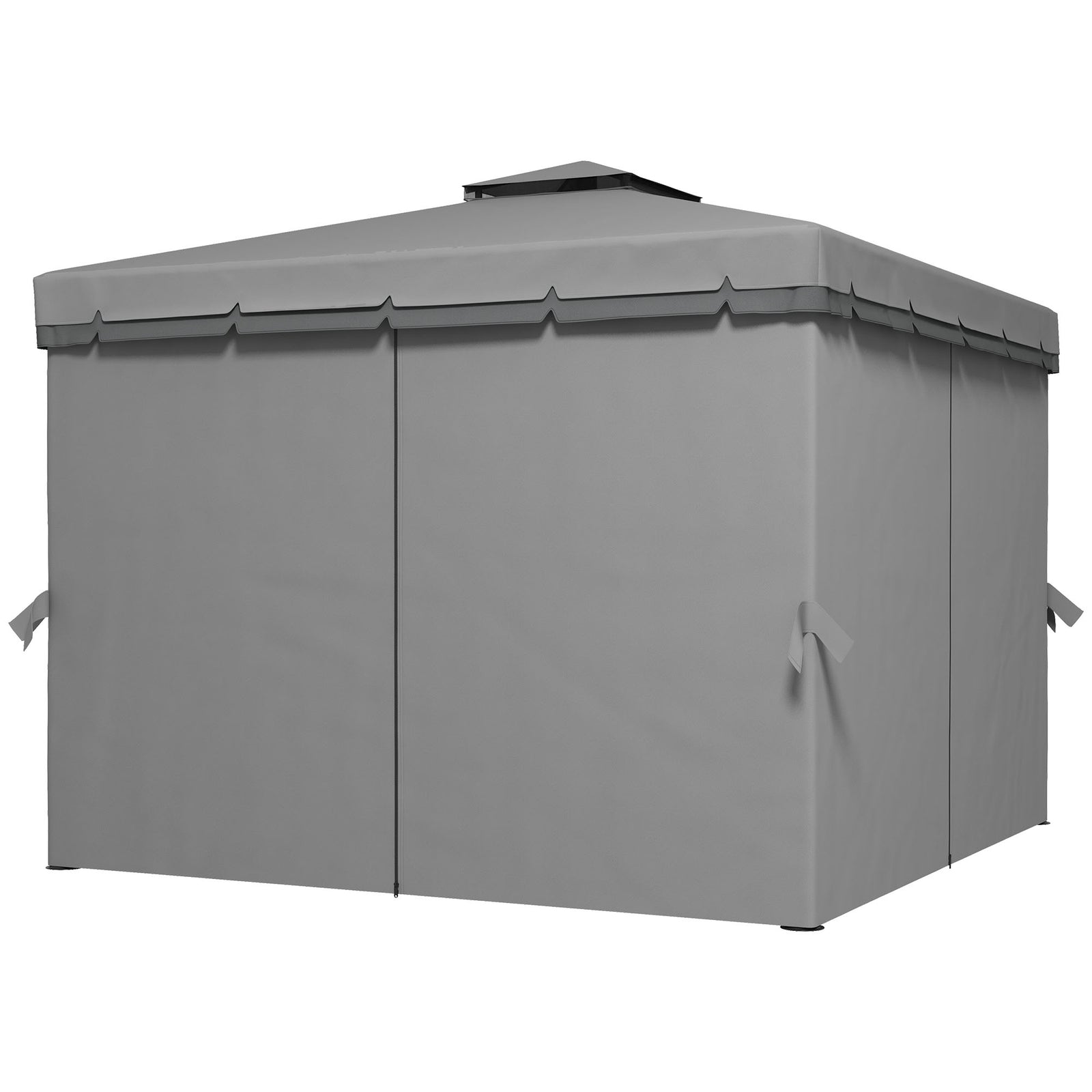 3 X 3(m) Garden Gazebo Shelter Party Tent With 2 Tier Roof | Light Slate Grey
