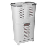 3 Compartment Laundry Baskets Laundry Sorter Rolling Laundry Hamper