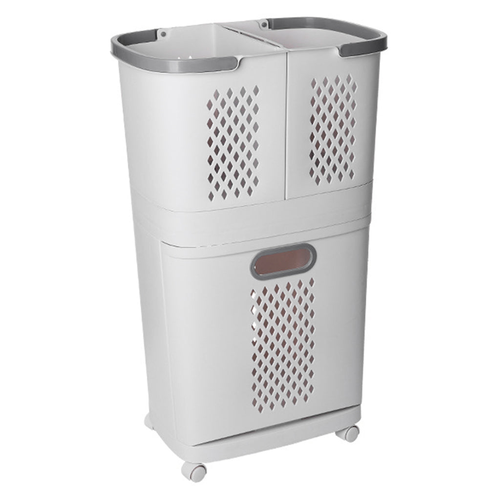 3 Compartment Laundry Baskets Laundry Sorter Rolling Laundry Hamper