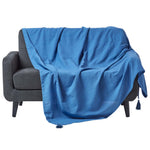 Cotton Rajput Ribbed Throw | 255cm x 360cm | Blue