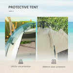 Pop Up Beach Tent For 2-3 Person With Carry Bag, Upf15+ | Khaki