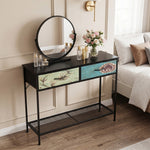 Breeins Console Table With Fabric Drawers For Hallway Living Room