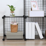 Diy 6 Cube Metal Wire Rack Interlocking Storage Cabinet