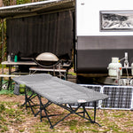 Foldable Camping Bed W/ Padding, Bag, Cup Holder | Black
