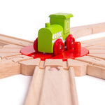 Bigjigs Toys 8 Way Track Turntable for Wooden Train Sets