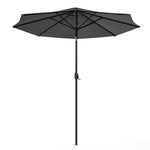 3m Outdoor Patio Parasol – Solar-powered Umbrella With 24 Led Lights, Tilt & Crank Handle, Without Base | One Size | Dark Gray