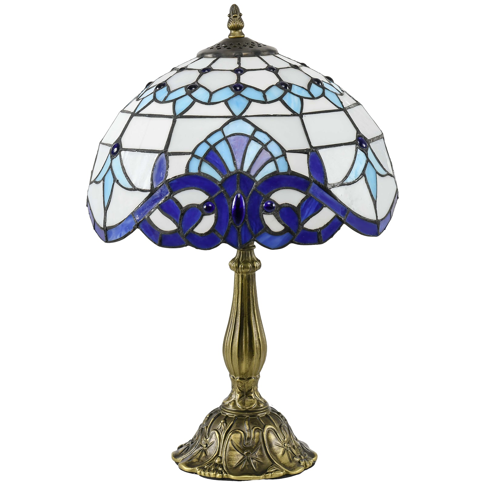 Stained Glass Table Lamp, Handmade Antique Bedside Lamp