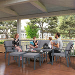 6 Piece Rattan Set, 7 Seater Sofa With Coffee Table