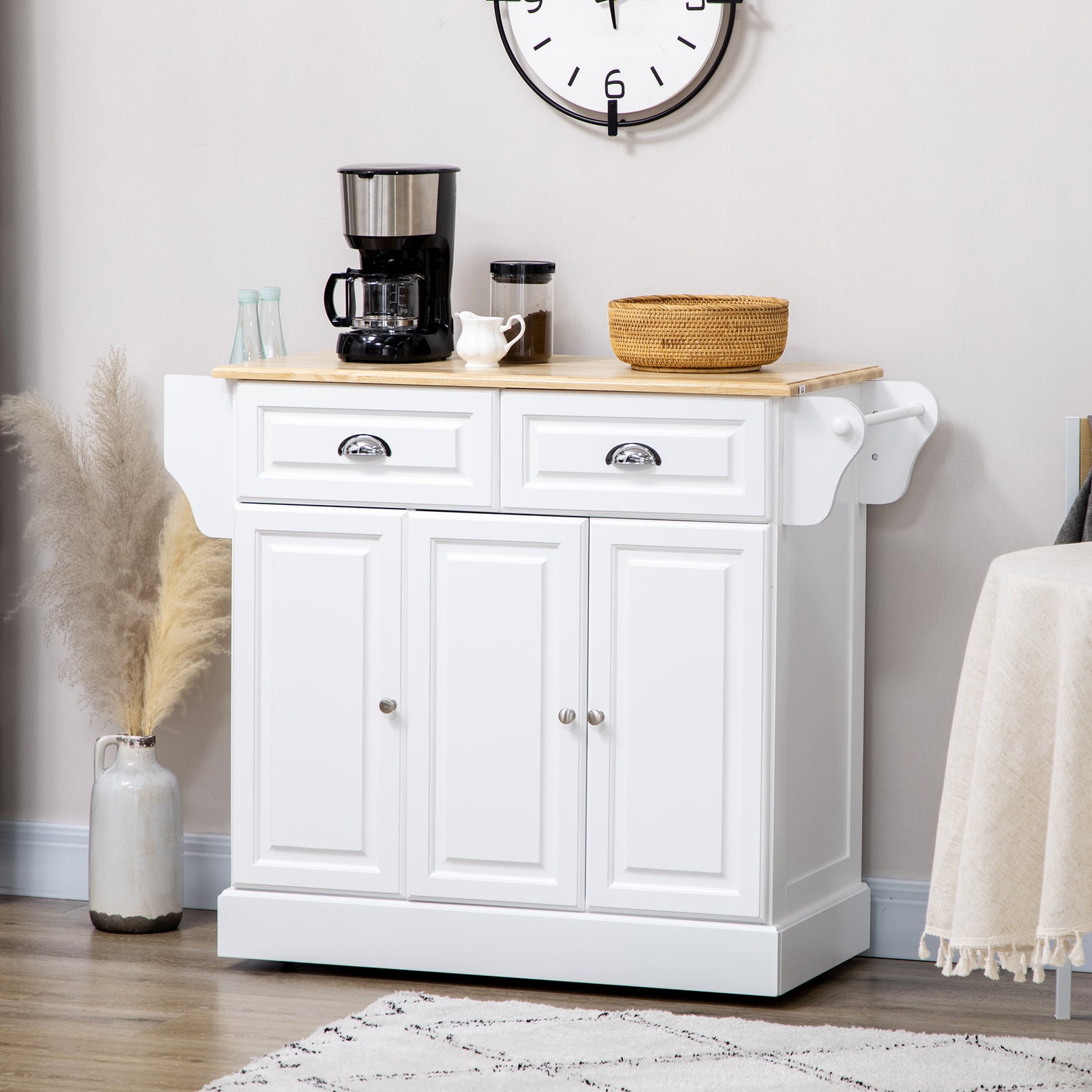 Trolley With Adjustable Shelf, Rolling Island