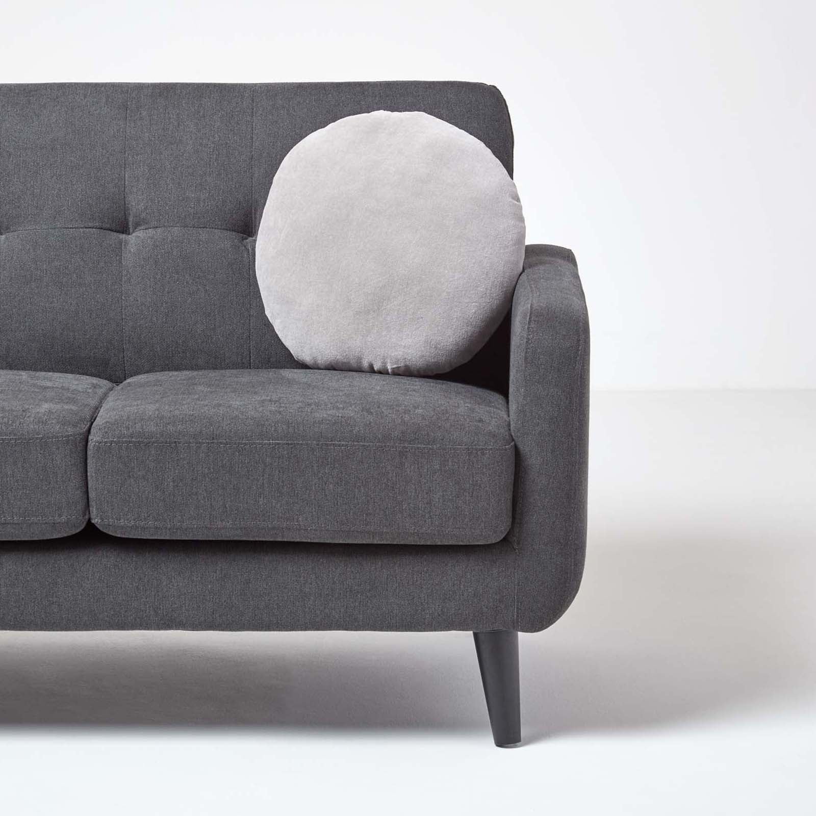 Luxury Velvet Round Cushion | 40cm x 40cm | Light Grey