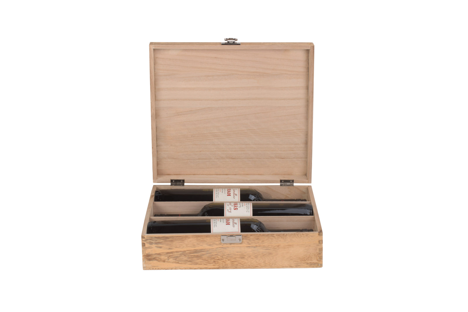 Unvarnished Wooden Bottle Carrier Box | Large | Brown