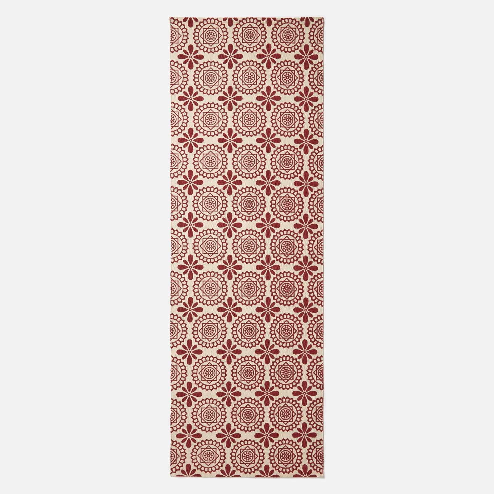 Cassia Red Cotton Geometric Rug | 200cm | Red
