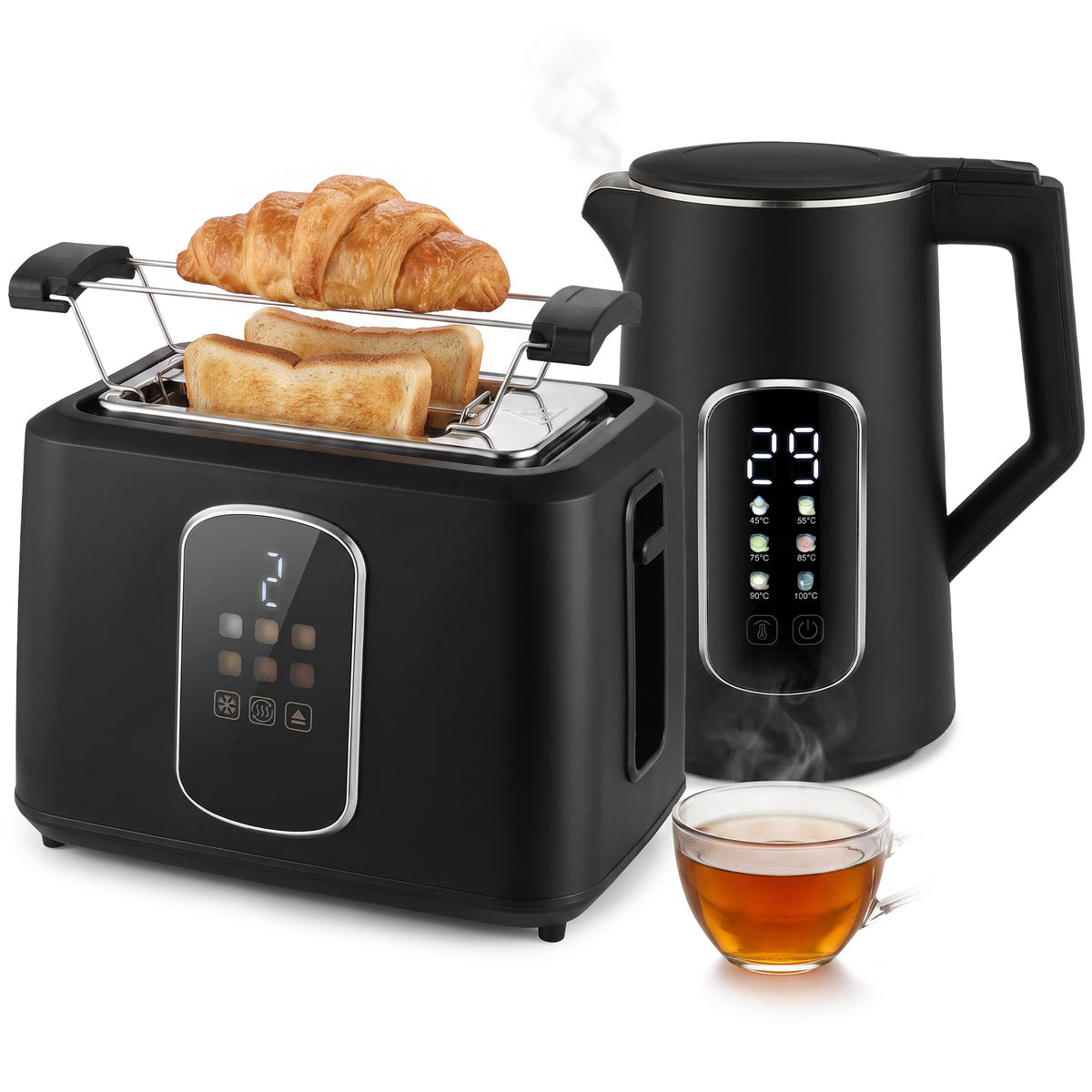 1.5l 3000w Kettle And Toaster Set With Strix Thermostat, Keep Warm