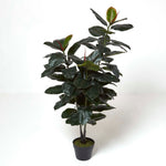 Artificial Green Handcrafted Ficus Rubber Plant In Pot, 130 Cm