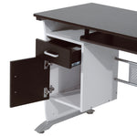 Computer Desk With Drawer, Wooden Workstation | Brown