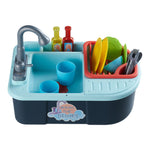 Electric Dishwasher Play Sink Toy Set With Running Water | Blue
