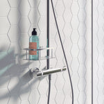 Shower Basket Soap Caddy Storage Shelf For Shower Riser Rail | Polished Chrome