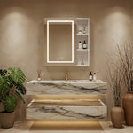 Led Bathroom Mirror Cabinet With Single-sided Mirror,storage, Anti-fog, Touch Control, Adjustable Color Temperature