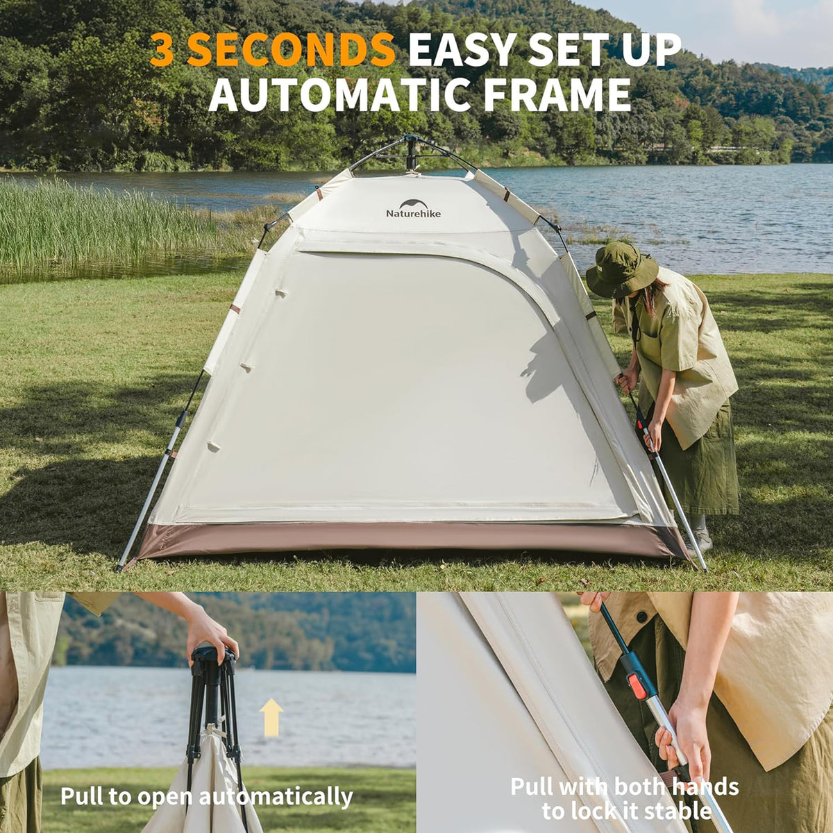 Ango Automatic 3 Person Tent | Brown