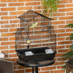 Metal Bird Cage Small W/ Perch Food Container Handle For Finch Canary