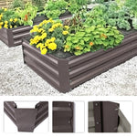 Galvanized Steel Square Raised Garden Bed Planter Box