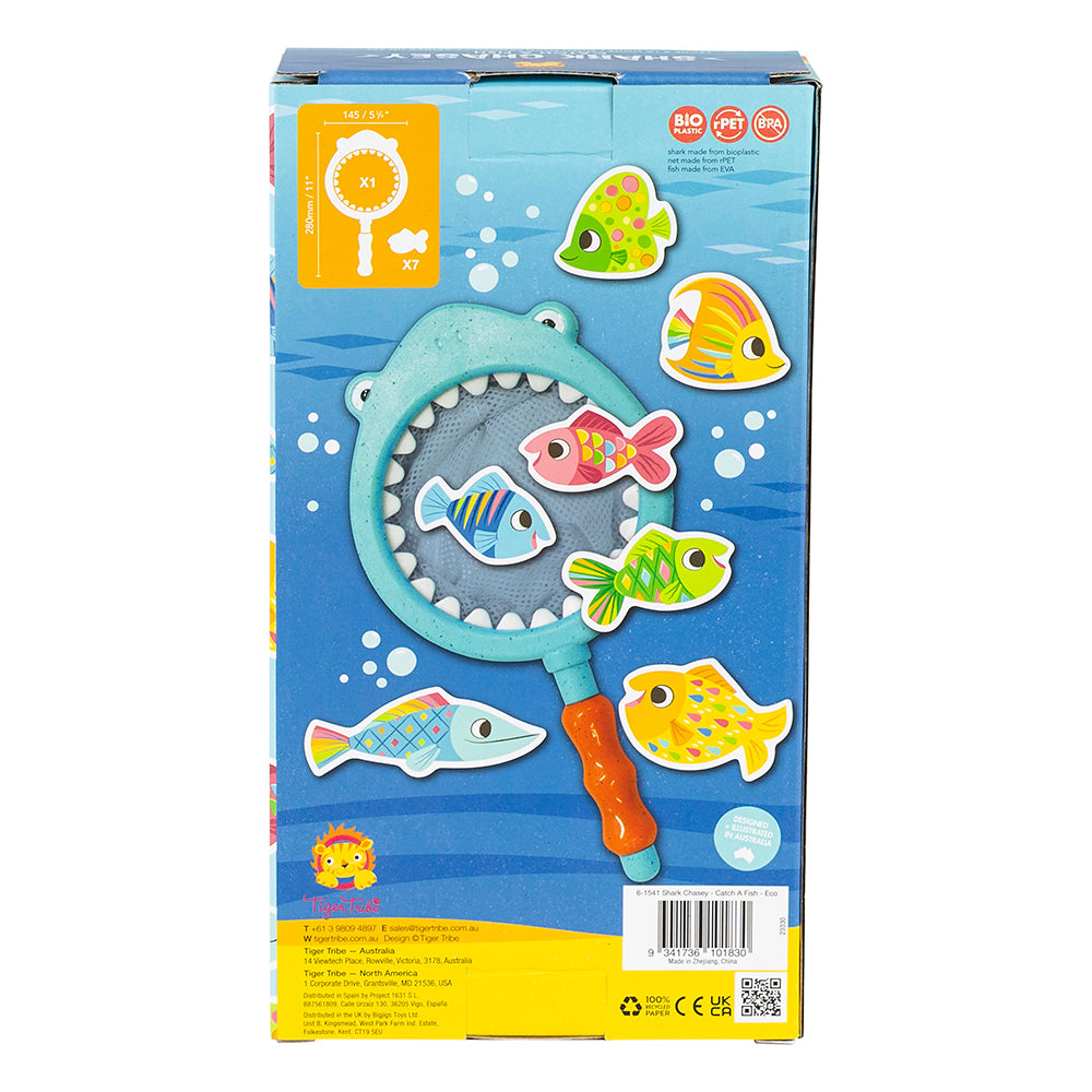 Shark Chasey (catch A Fish) Game - 8 Pcs Fishing Bath Toy