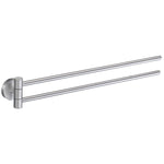 Chrome Double Swing Arm Towel Rail Wall Mounted Storage | Brushed Chrome