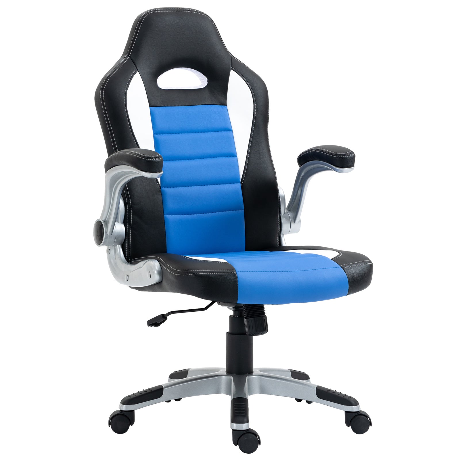 Gaming Chair Adjustable Flip Up Arms Blue