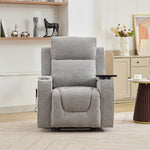Cowley Electric Riser Recliner Chair With Massage And Heat, Drink Cooler, Table | Light Grey
