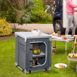 Outdoor 2-shelf Camping Cupboard Kitchen Station Cook Table