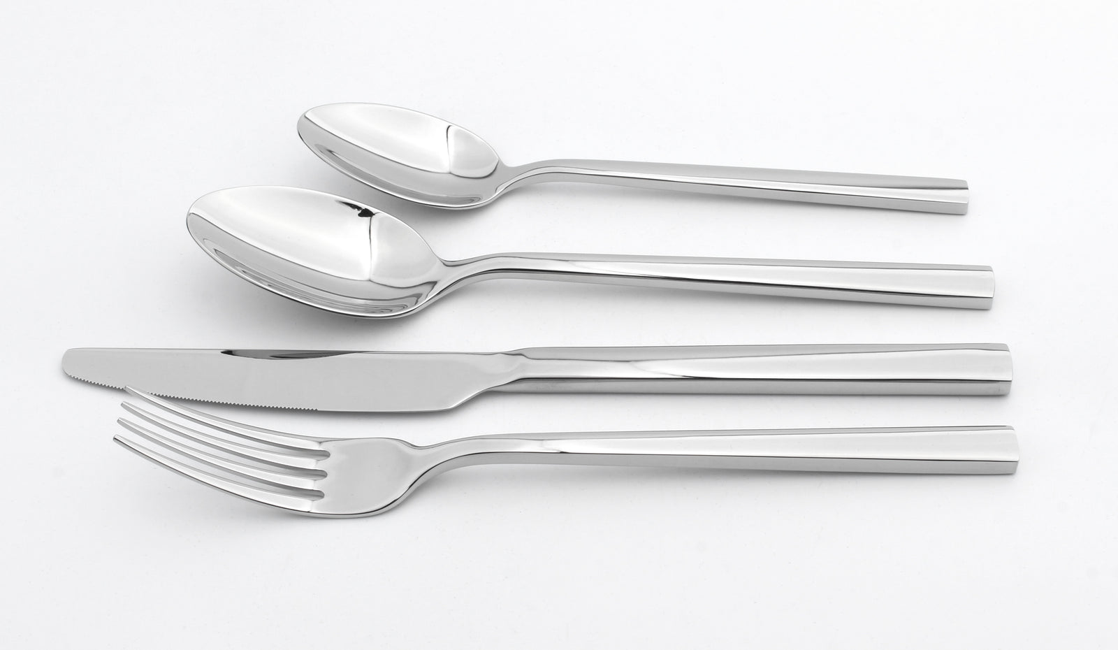 Cutlery Sets Stainless Steel 18/8 Forks Spoons Catering Flat | Set of 24 | Silver