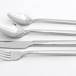 Cutlery Sets Stainless Steel 18/8 Forks Spoons Catering Flat | Set of 24 | Silver