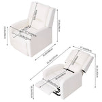 Chenille Massage Recliner Chair With Heat – Push-back Single Sofa, 8-point Vibration, 5 Modes & Timer, White Beige