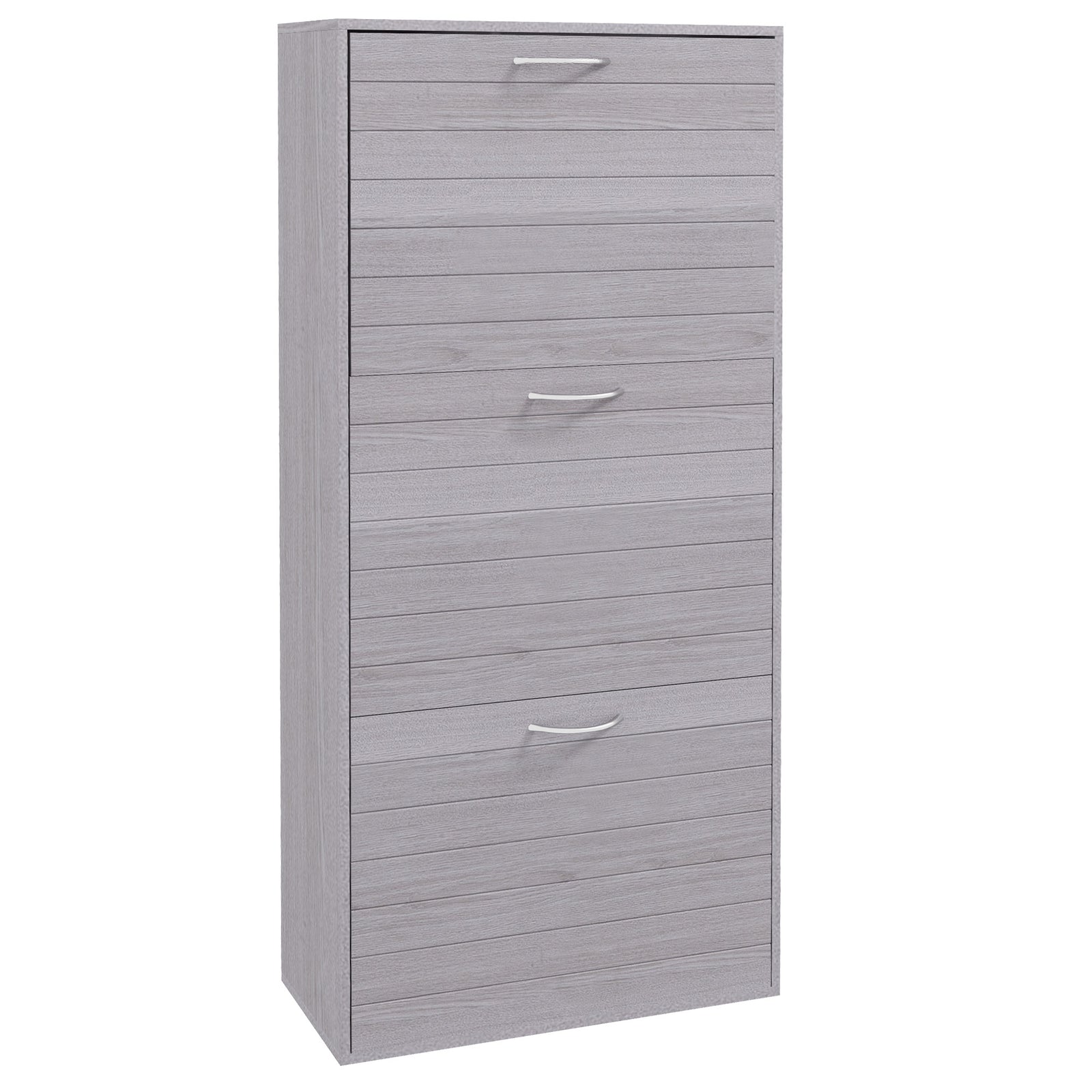 Slim Shoe Storage Cabinet With 3 Flip Drawers For 12 Pair | One Size