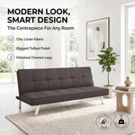 Britney Linen Sofa Bed 3 Seater | Brown