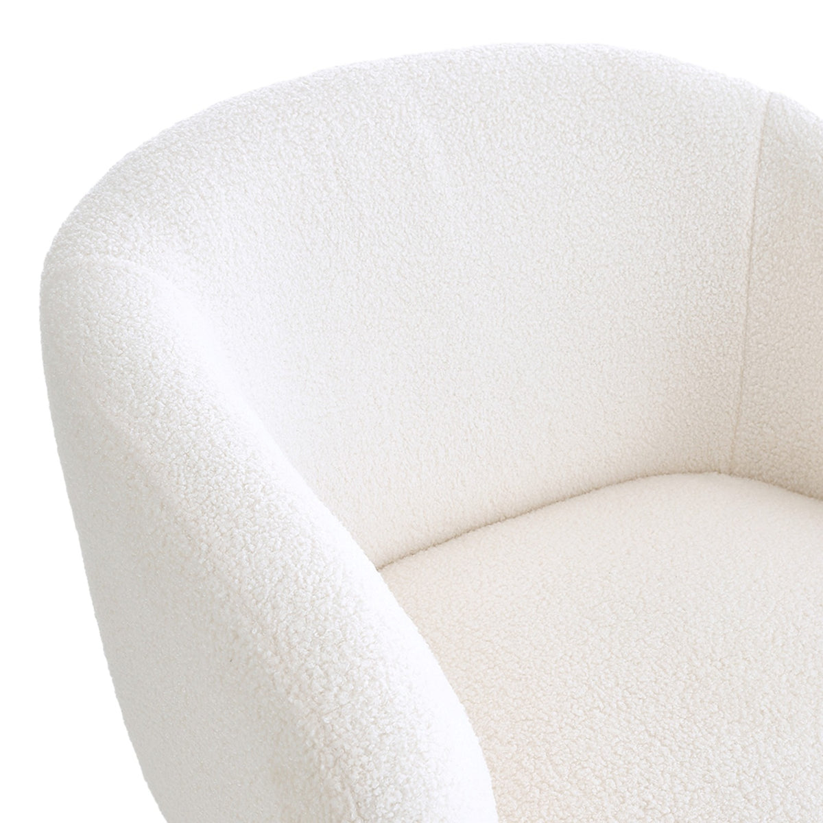 Breeins Modern Teddy Fleece Armchair With Adjustable Metal Legs