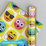 Emoji 2 Sheets & 2 Tags Wrapping Paper