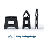 Compact Folding Step Stool With Non-slip Surface | Black