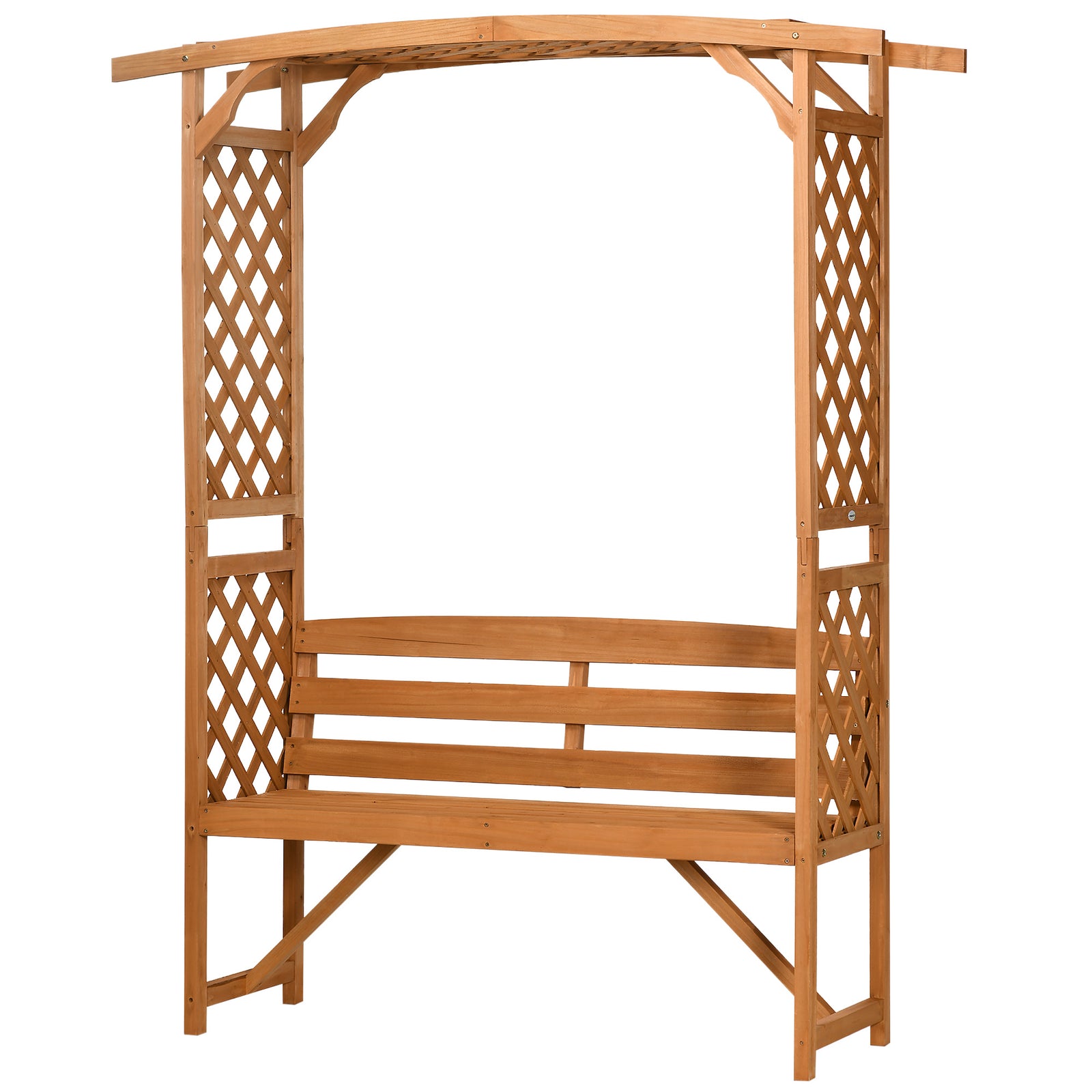 Patio Garden Bench Arbour Natural Wood