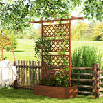 Wooden Trellis Planter For Climbing Plants