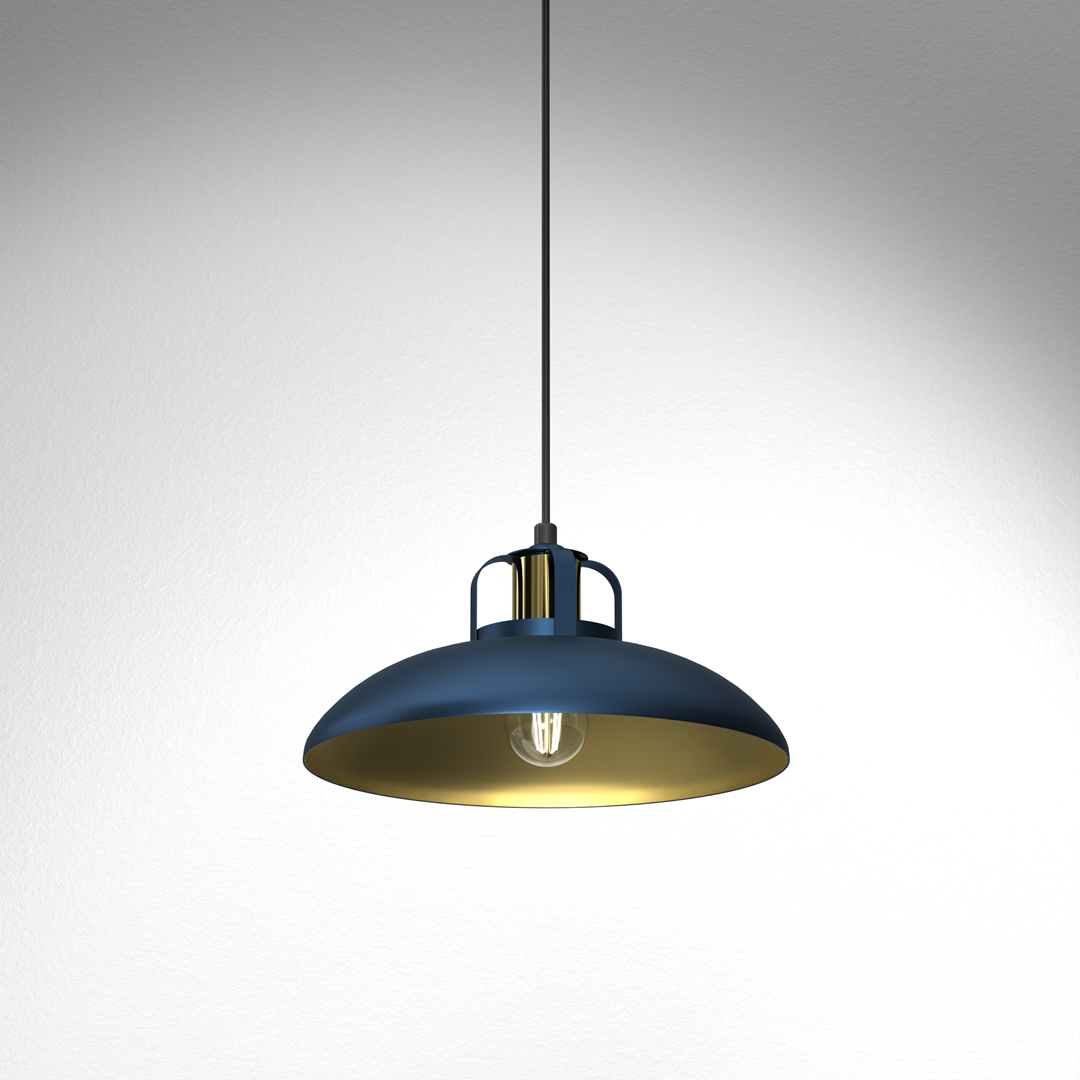 Felix Blue Pendant Lamp 1xe27 The Hand Made High Quality Fittings 29cm Shades Rugged Industrial Look
