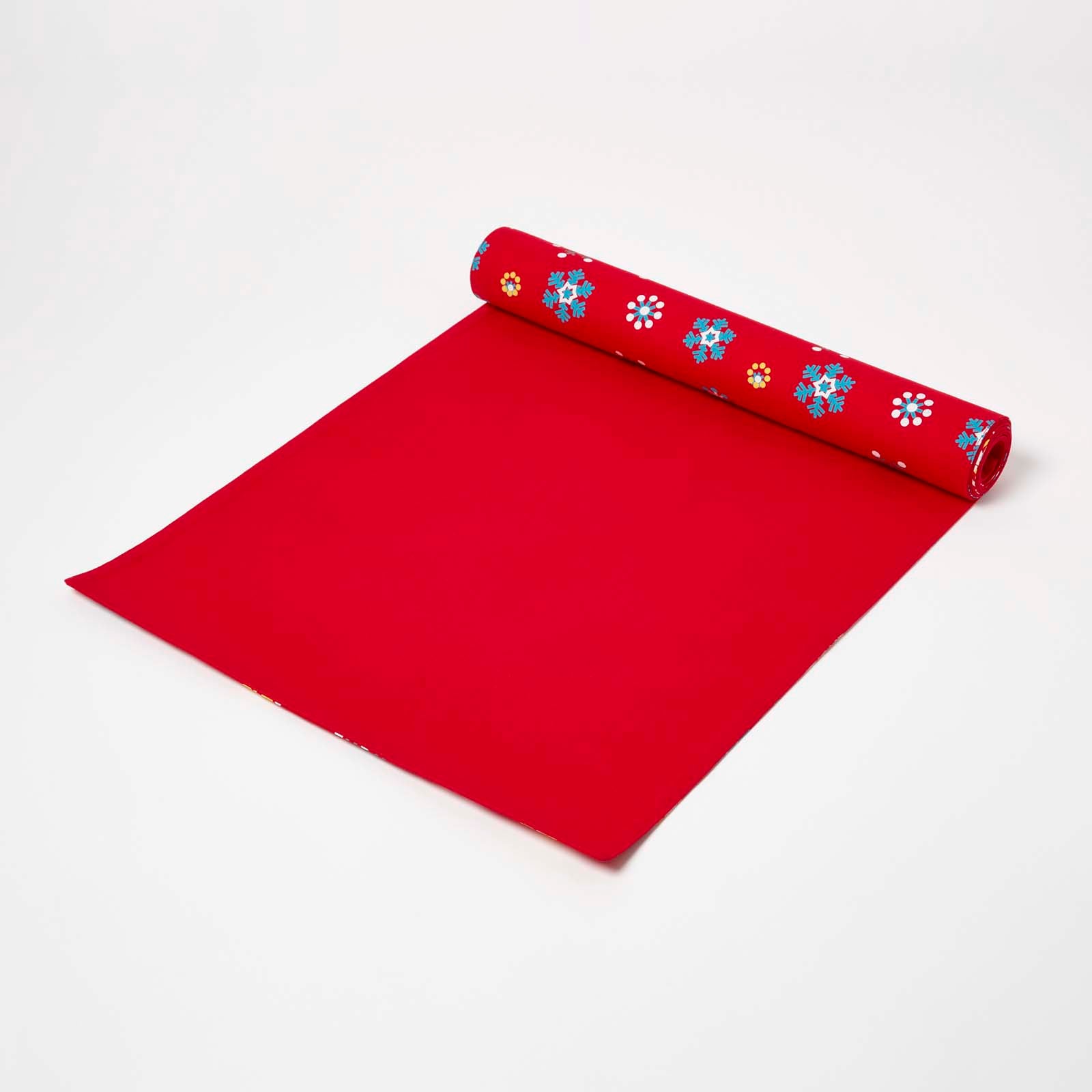 Cotton Christmas Red Snowflake Table Runner