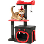 Gothic Cat Tree With Scratching Posts, Black, Halloween
